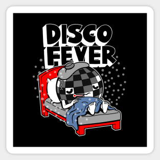 Disco Fever Original Funny Cute 70's Retro Disco Ball Party Cartoon Sticker